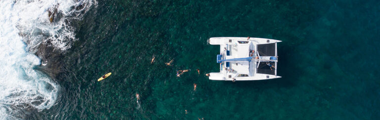Aerial view of Holo Holo snorkel tour on Kauai Hawaii